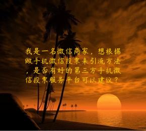 我是一名微信商家，想根据做手机微信投票来引流方法，是否有好的第三方手机微信投票服务平台可以建议？