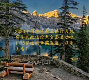 2020中国地区商业银行天矶奖手机微信投票全面启动啦！73家组织争霸涿鹿，谁是王者？